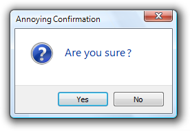 Are you sure? Yes / No 
